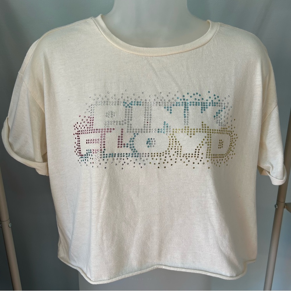 Pink Floyd Jeweled Cropped Tee Rock Tshirt 70s Band